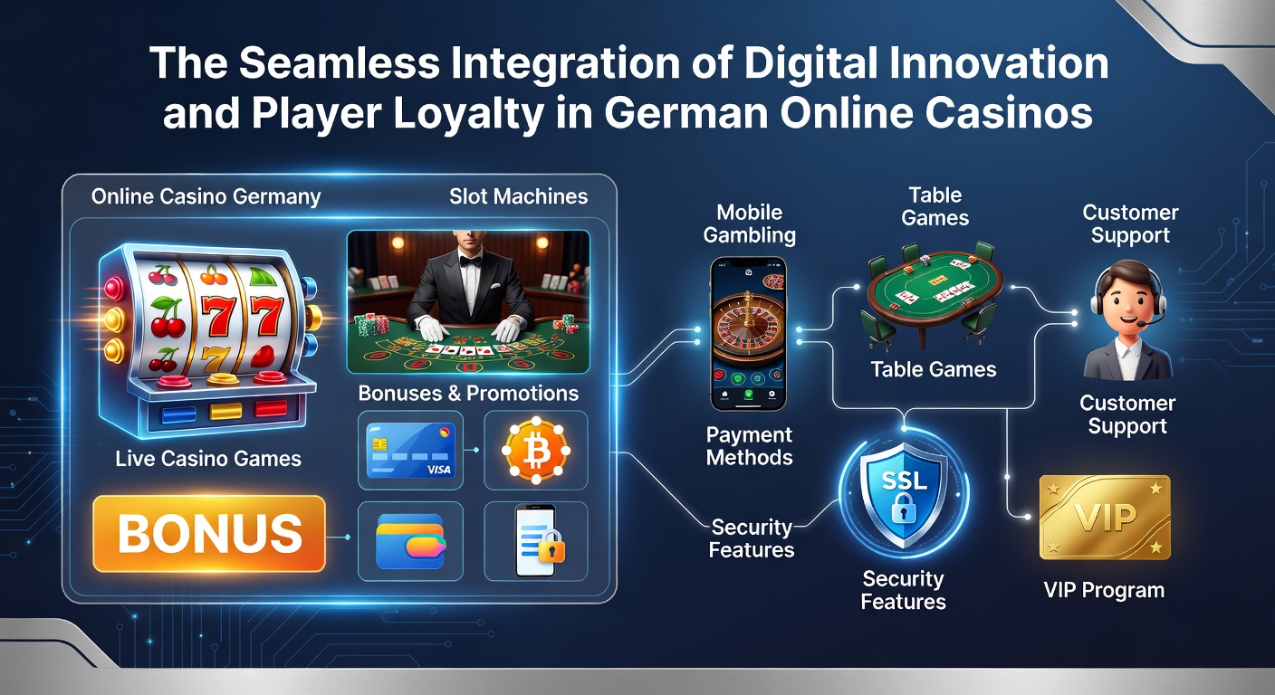 Dynamische Darstellung eines modernen Online-Casinos mit Slots, Live-Dealern und mobilen Geräten in deutscher Ästhetik