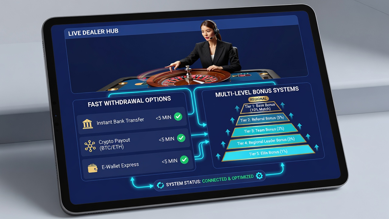 Detaillierte Ansicht der Bonusaktivierung und Auszahlungssynchronisation in Live-Dealer-Apps